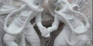 Marble White Radha Krishna Statue