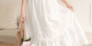 White Gown Cotton Full Length