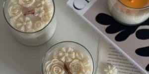 Glass White Candle Vanilla Flavors