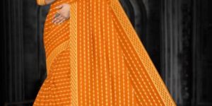 Orange Cotton Saree