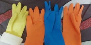 Yellow, Orange And Blue Leefist Hand Care Industrial Rubber Glove
