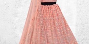 Peach Embroidered Bridal Lehenga