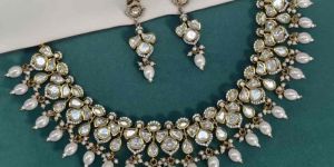 Pure Brass Real Kundan Necklace Set