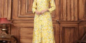 Yellow Rayon Kurta Set with Pant