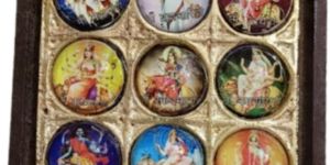 Wooden Shree Navdurga Yantra Chowki