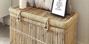 Modern Rattan Decorative Storage Trunk for Home Hotel Laundry Basket Multi Purpose Storage Box