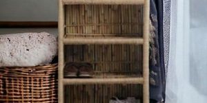 Bamboo Rattan Cane Shoe Rack