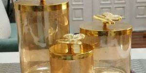Lustre Golden Glass Jar