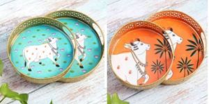 Iron Cow Pichwai Tray Set