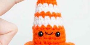 Crochet Stuffed Traffic Cone Toy