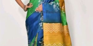 Hand Block Printed Silk Saree