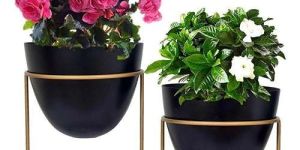 GOLDEN STAND WITH MULTIPLE COLOR POT