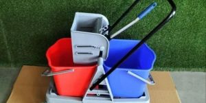 Plastic Double Bucket Wringer Trolley