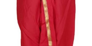 32 Inch Mens Readymade Red Cotton Dhoti