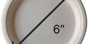 6 Inch Sugarcane Bagasse Plate