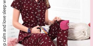 Ladies Hosiery Front Open Night Suit