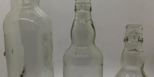 Silver Pag Glass Liquor Bottle