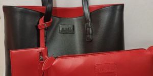 Vegan Leather Ladies Tote Bag With Inner Pocket & Inned Pouch