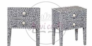 Floral Design 2 Drawer Bedside Table