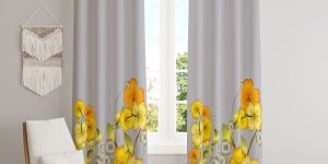 Luxurious Shiny Polyester Printed Curtains