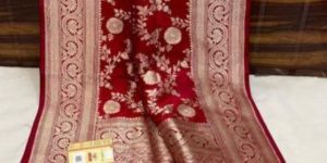 Red Handwoven Katan Banarasi Saree