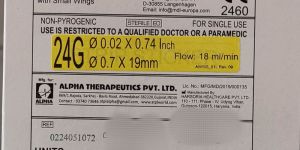 IV Cannula 24G Pediatric With Injection Port - Neotef By ATPL