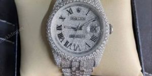 Mens Rolex Moissanite Diamond Watch