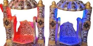 Set of 2 Decorative Marble Lightning Swing