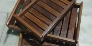Wooden Rectangular Tray Set