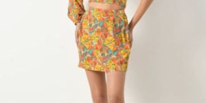 Cotton Printed Ladies Skirt Top Set