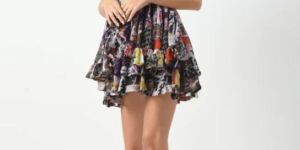 Multicolor Georgette Printed Ladies Short Dress