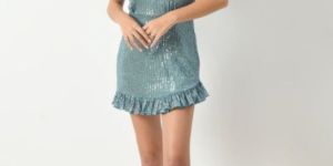 Sapphire Shine Short Sequin Dress