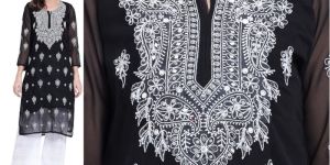 Chikankari Mirror Work Kurti