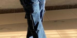 Mens Cargo Denim Jeans