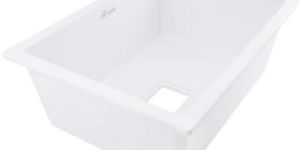 White Quartz Single Bowl Kitchen Sink