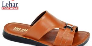 Mens Brown PU Slippers
