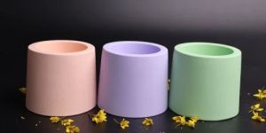 Multicolor Concrete Candle Jar