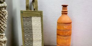 Handmade Terracotta Water Bottle Korai Bottle Bag