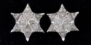 PIE CUT DIAMOND EARRINGS ENGAGAMENT WOMEN AND GIRLS GIFT EARRINGS GOLD SILVER AND WHITE GOLD EARRING