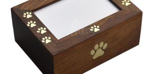 Wooden Paw Urn Box