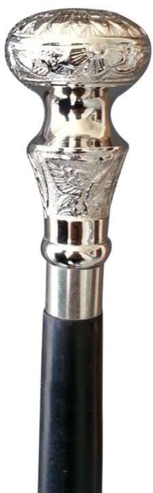 Silver Brass Handle Wooden Designer Walking Stick