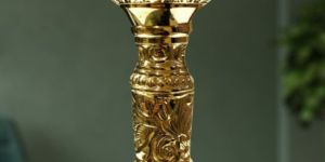 Vintage Crocodile Brass Handle Wooden Walking Stick