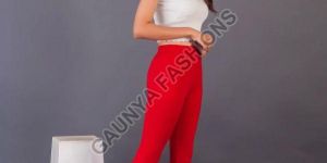 Red Churidar Leggings