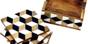 Wooden Tea Coaster Set
