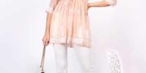 Skin Color Georgette Peplum Top