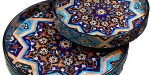 Wooden Round Tray Set of 2