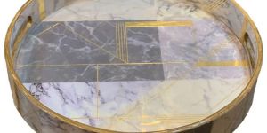 Wooden Round Tray with Handle