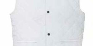 White Polyester Peach Fabric Body Warmer Vest