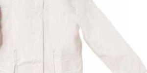 White PVC Corduroy Collar Rain Jacket