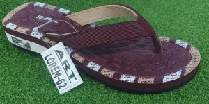 Ladies Brown Heel Slippers